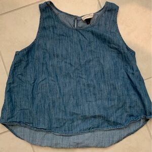 Chambray flowy tank